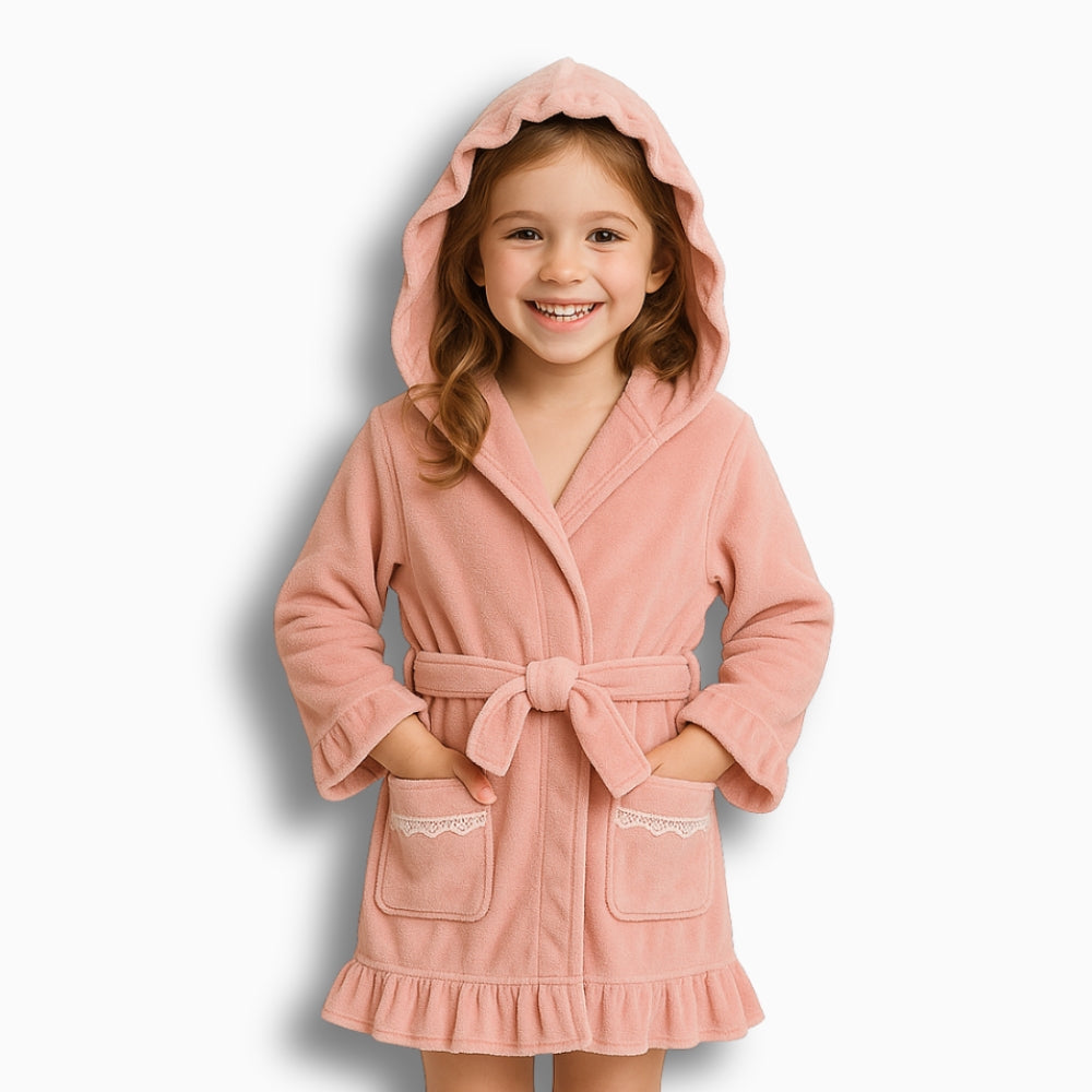 Peignoir Fille Chaud à Capuche