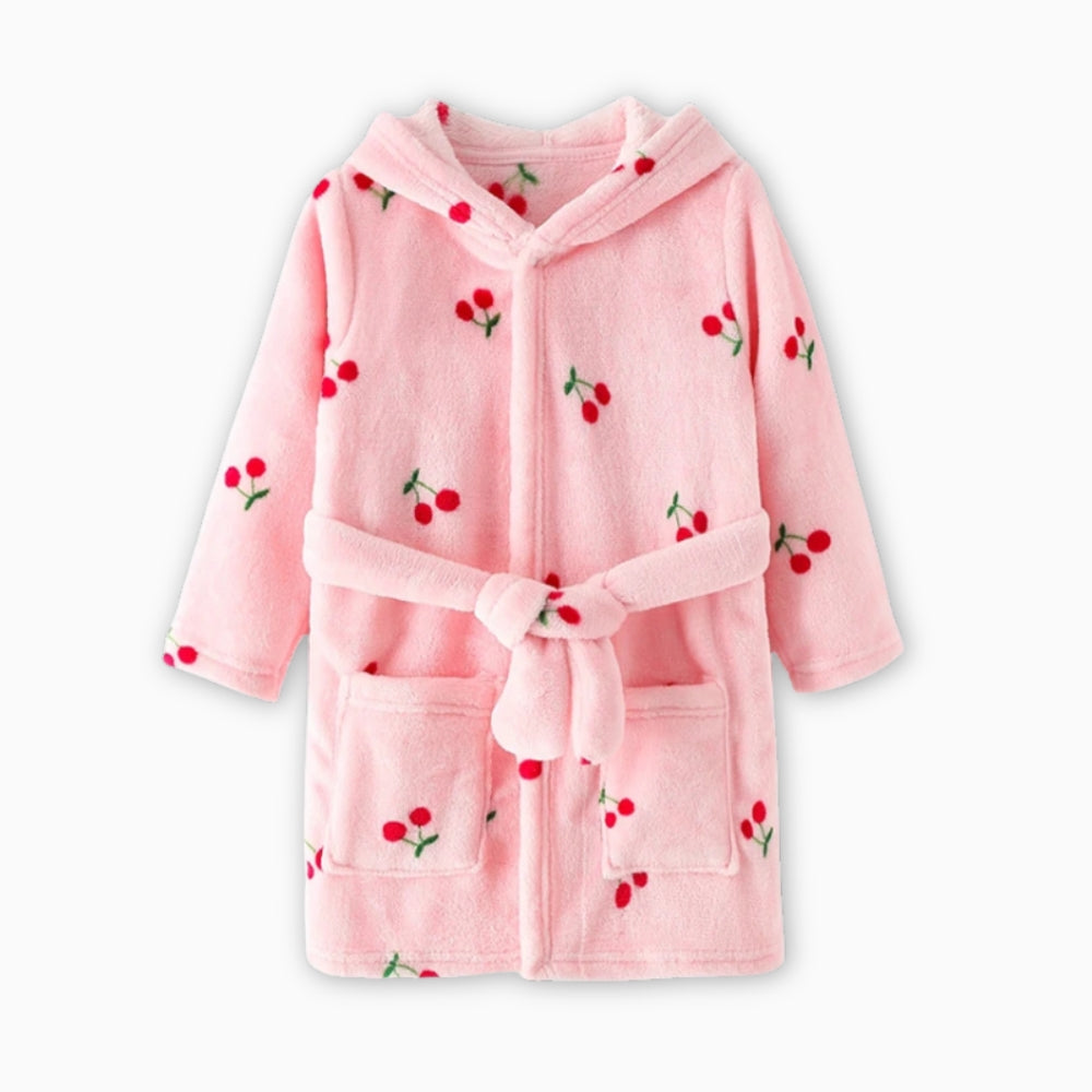 Peignoir Polaire Enfant Cerise