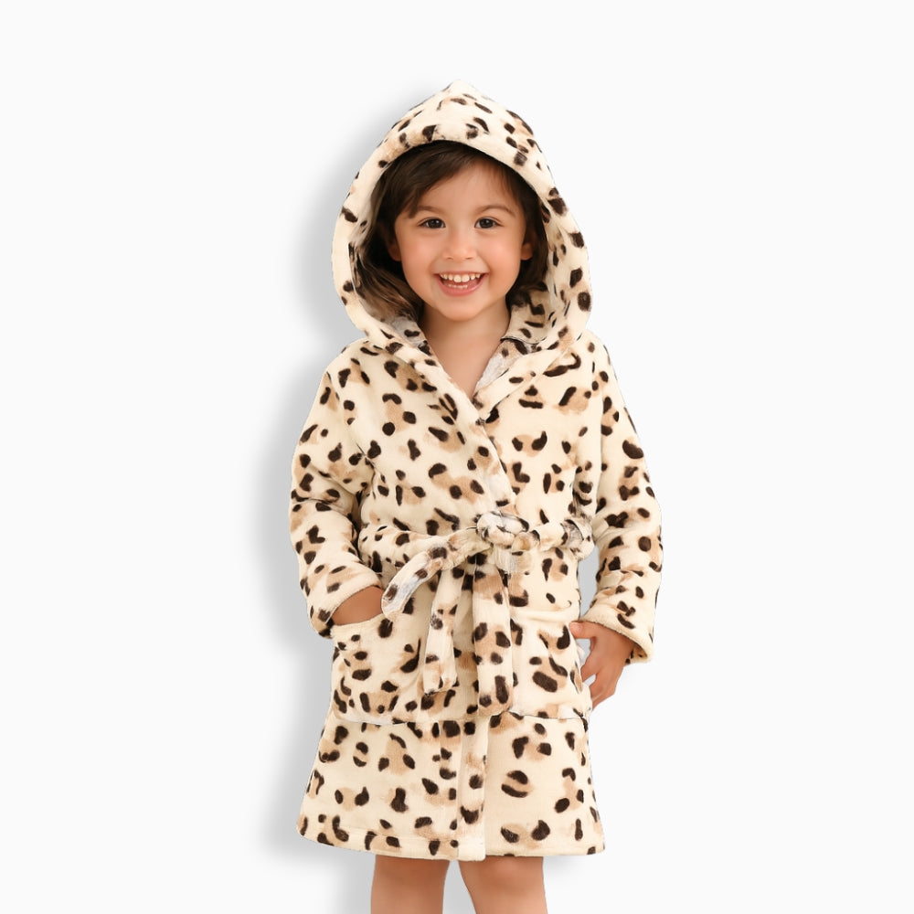 Peignoir Polaire Enfant Léopard