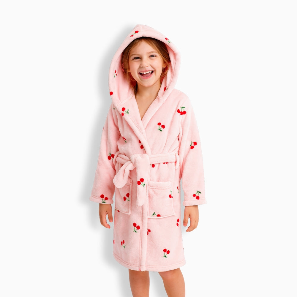 Peignoir Polaire Enfant Cerise