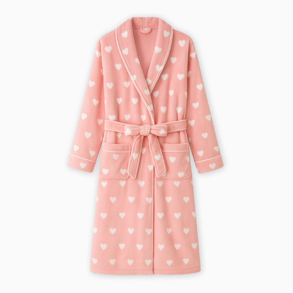 Peignoir Polaire Femme Cœur