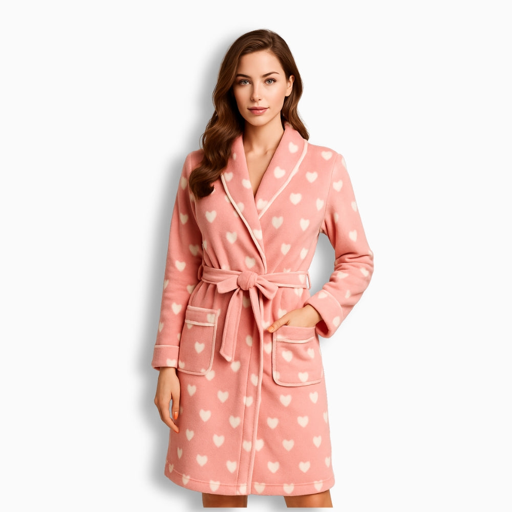 Peignoir Polaire Femme Cœur
