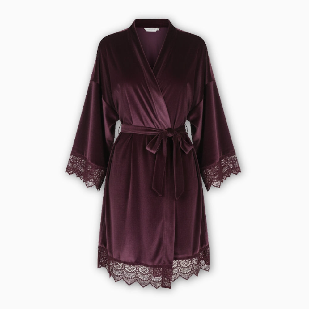 Peignoir Luxe Femme Velours Court