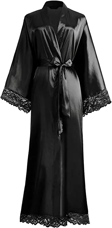 Peignoir Satin Femme Long Soyeux