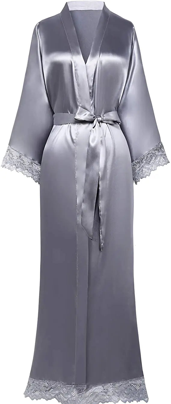 Peignoir Satin Femme Long Soyeux