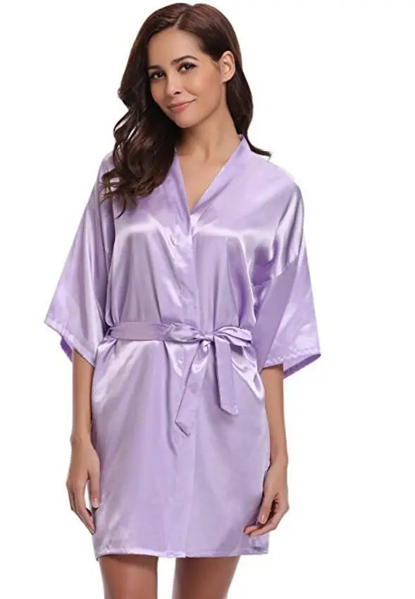 Peignoir Court Satin Femme