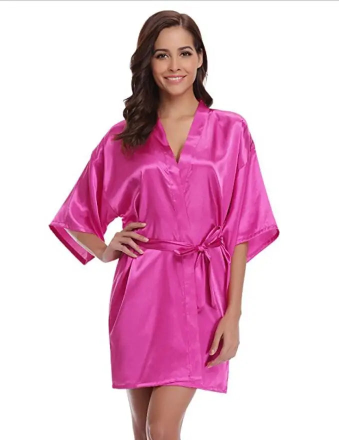Peignoir Court Satin Femme