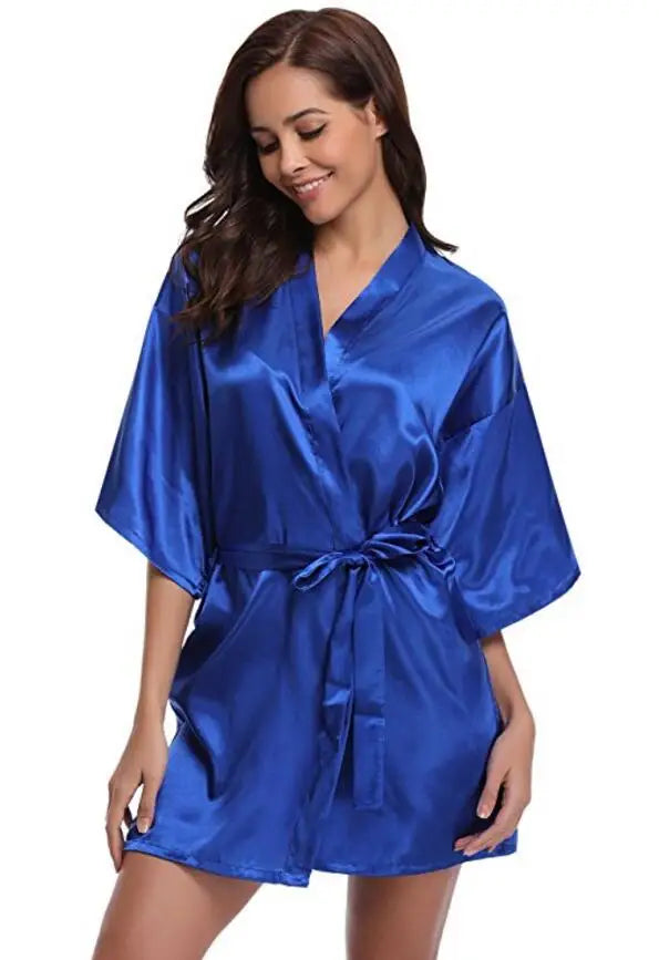 Peignoir Court Satin Femme