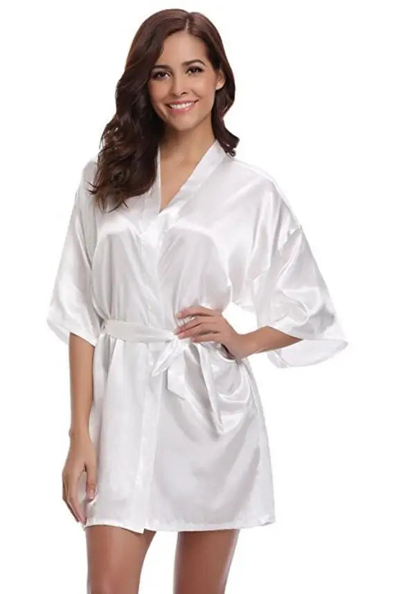 Peignoir Court Satin Femme