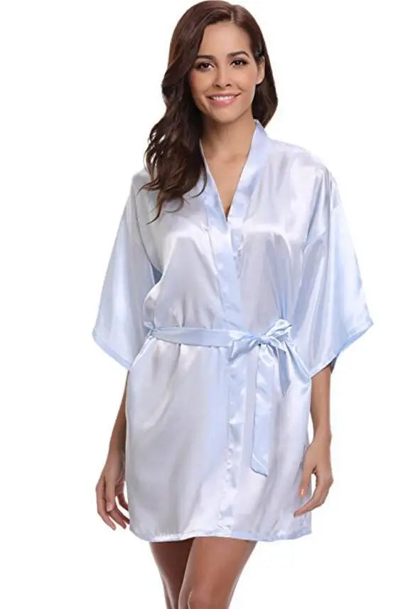 Peignoir Court Satin Femme