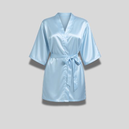 Peignoir Court Satin Femme