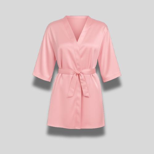 Peignoir Court Satin Femme