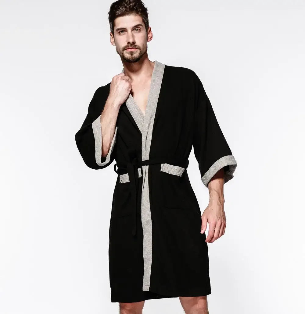 Peignoir de Bain Homme Gaufré Poches