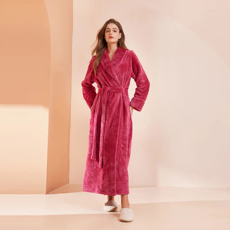 Peignoir Luxe Femme Long Uni