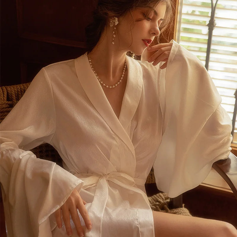 Peignoir Satin Femme Long