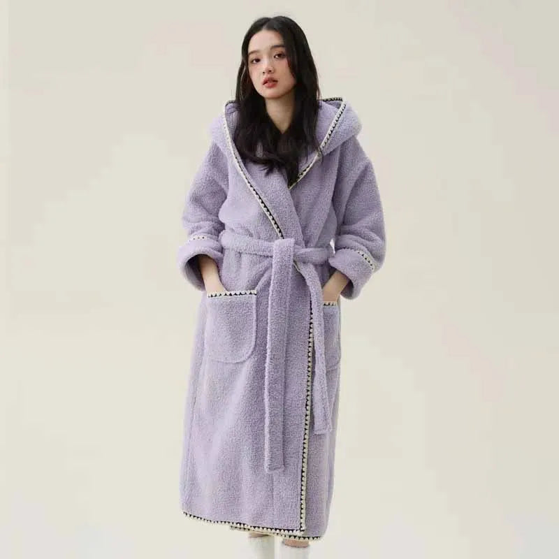Peignoir Polaire Femme Chaud Doux