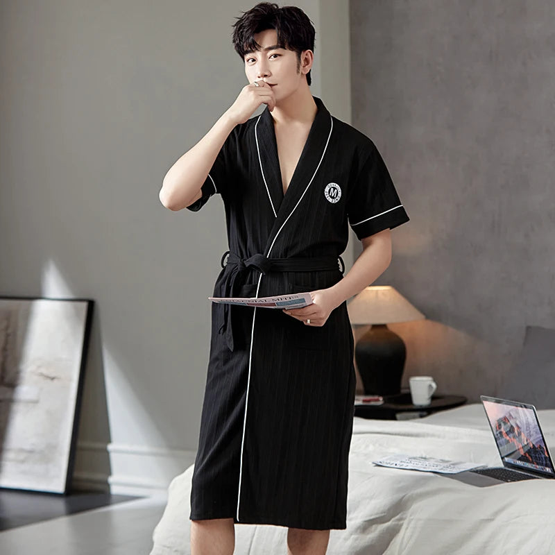 Peignoir Luxe Homme Uni Léger