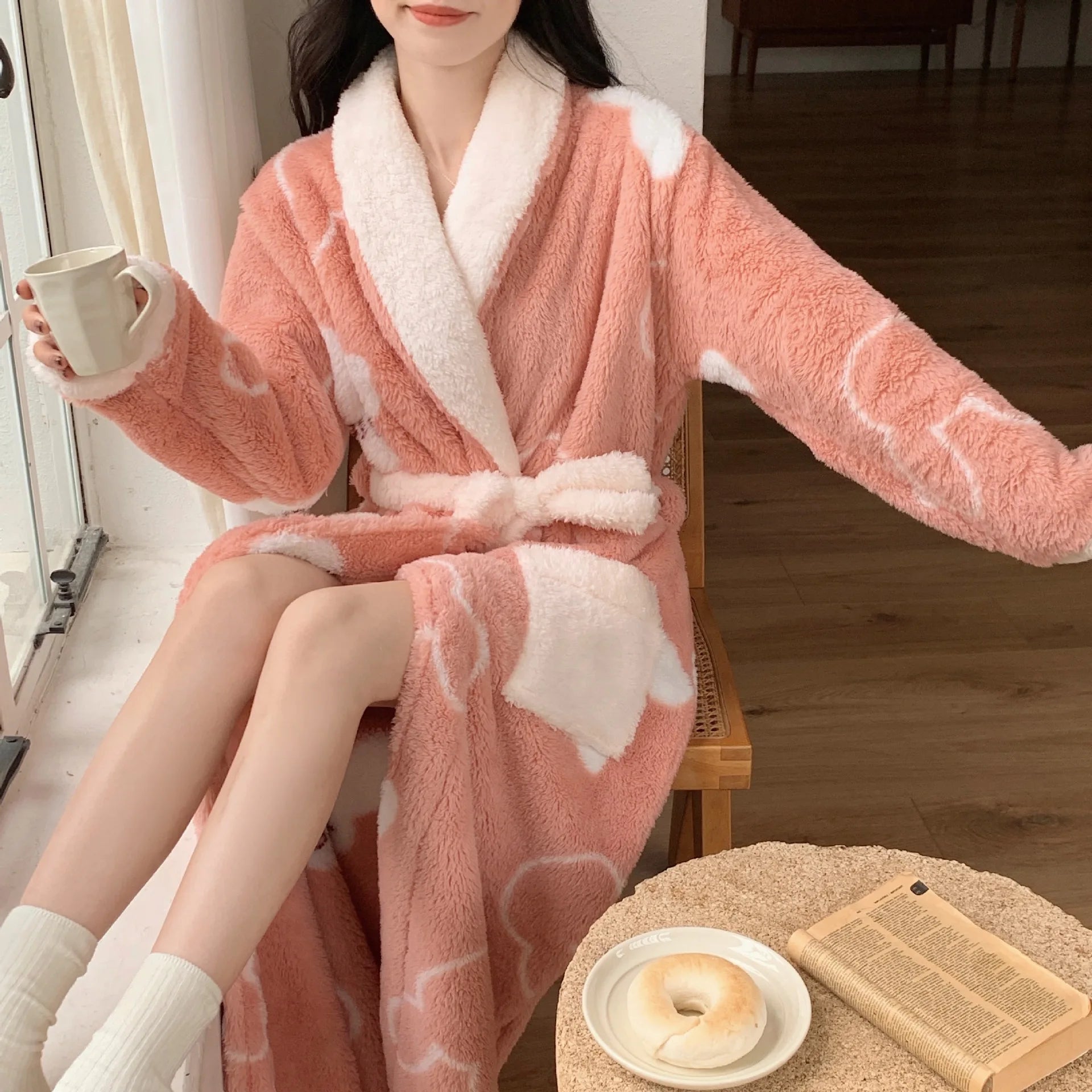 Peignoir Polaire Femme Long Doux