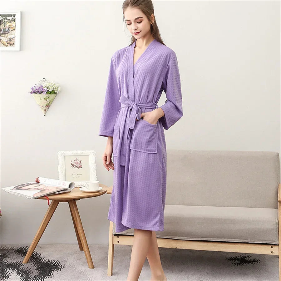 Peignoir de Bain Femme Gaufré