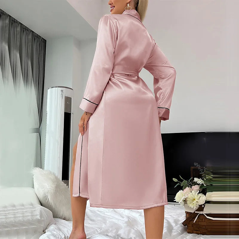 Peignoir Femme Satin Court Léger