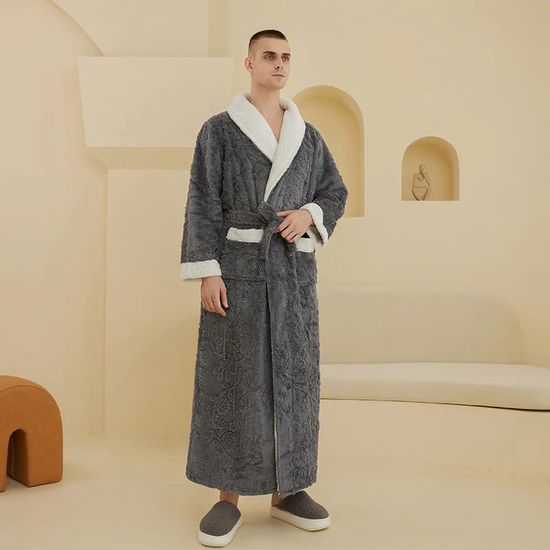Peignoir Polaire Homme Long Doux