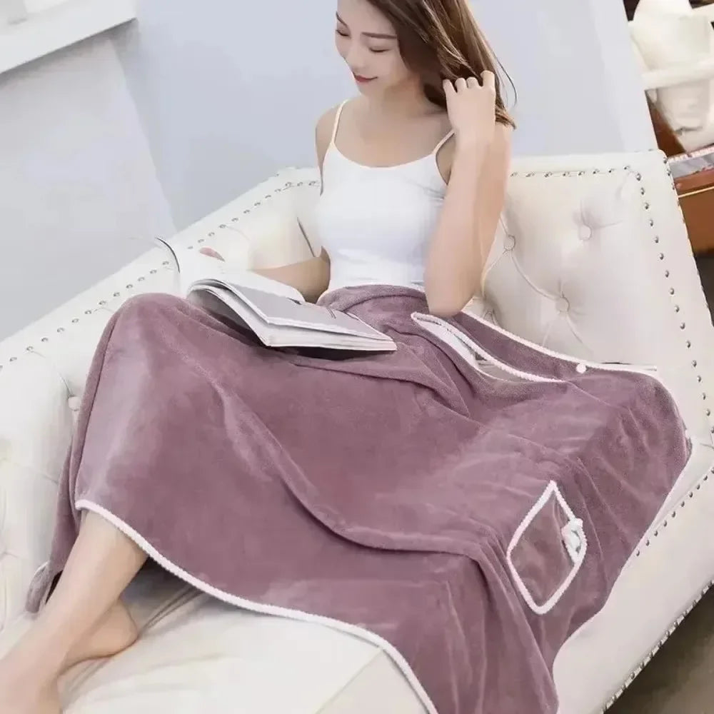 Peignoir de Bain Femme 2 en 1 Serviette