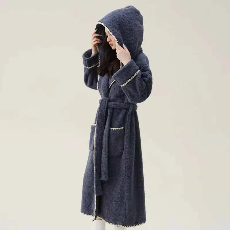 Peignoir Polaire Femme Chaud Doux
