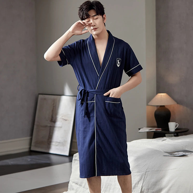 Peignoir Luxe Homme Court Uni