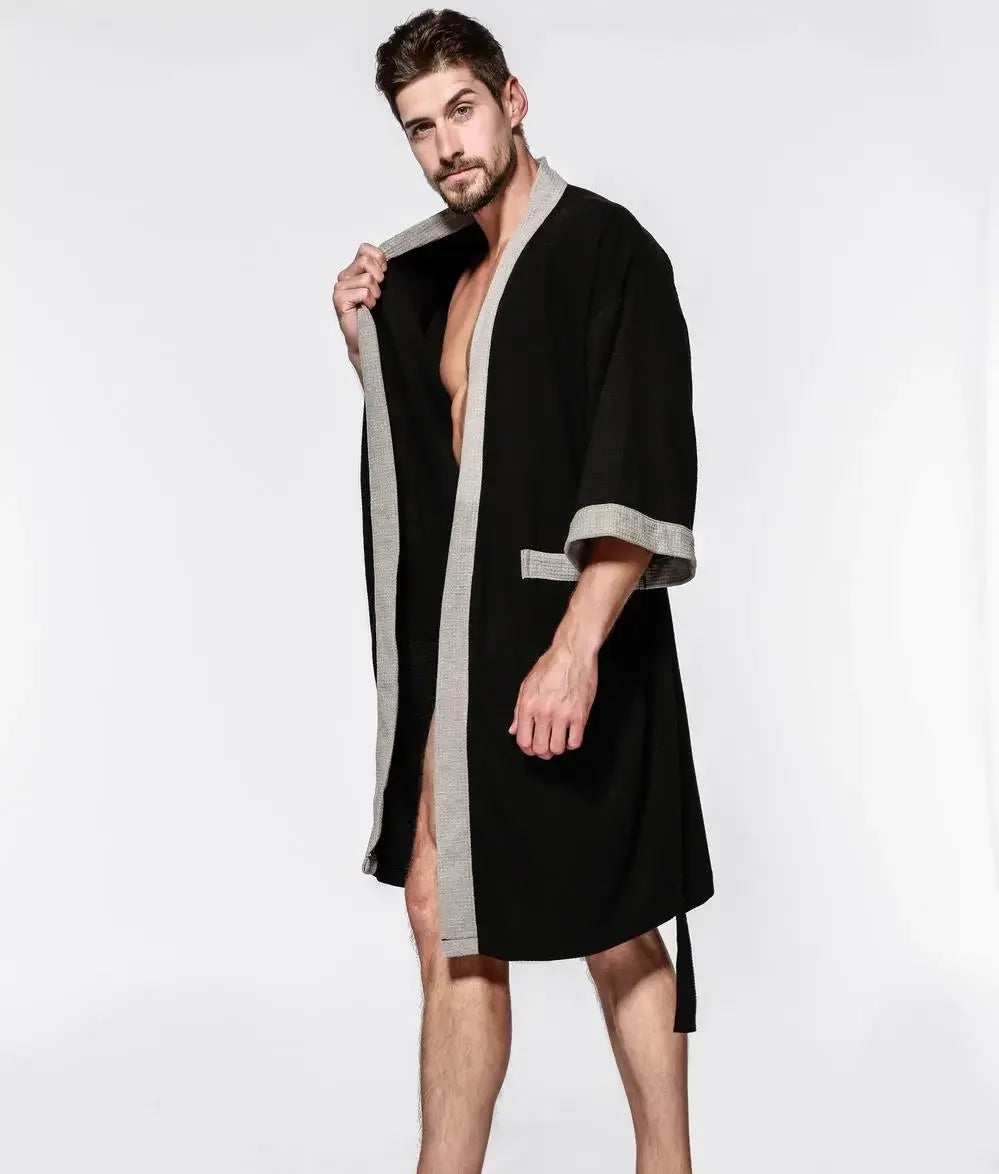 Peignoir de Bain Homme Gaufré Poches