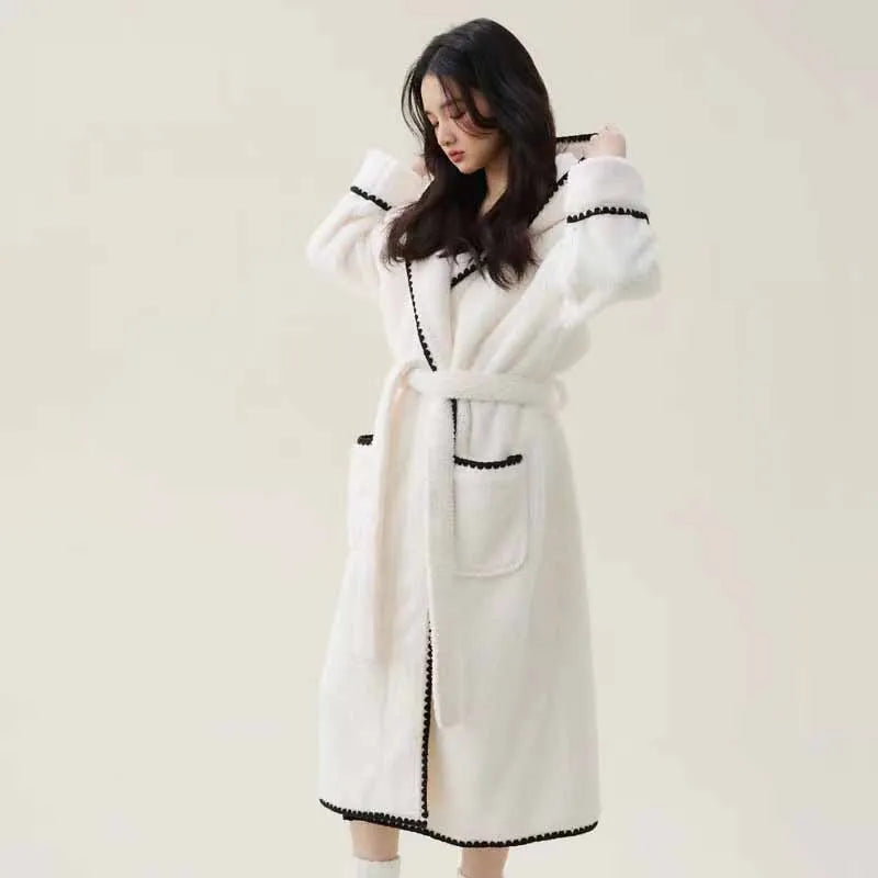 Peignoir Polaire Femme Chaud Doux