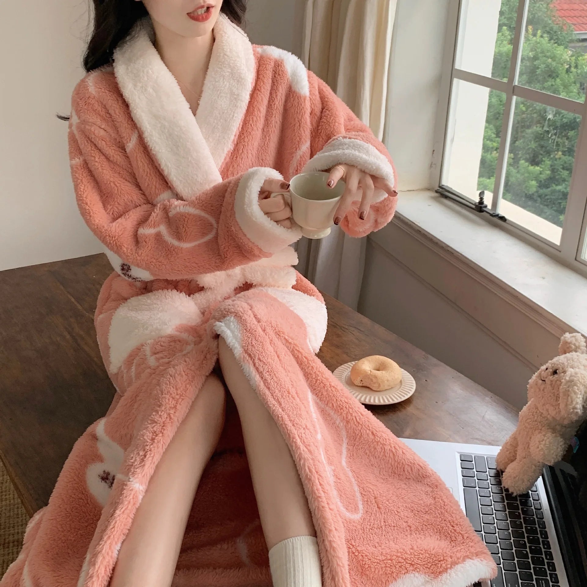 Peignoir Polaire Femme Long Doux