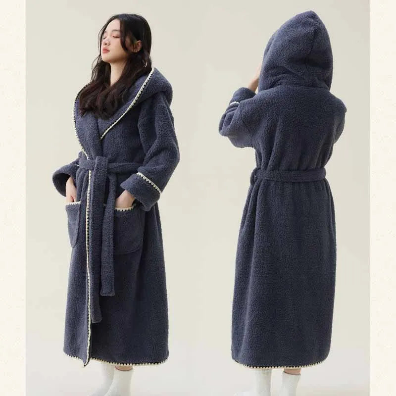 Peignoir Polaire Femme Chaud Doux