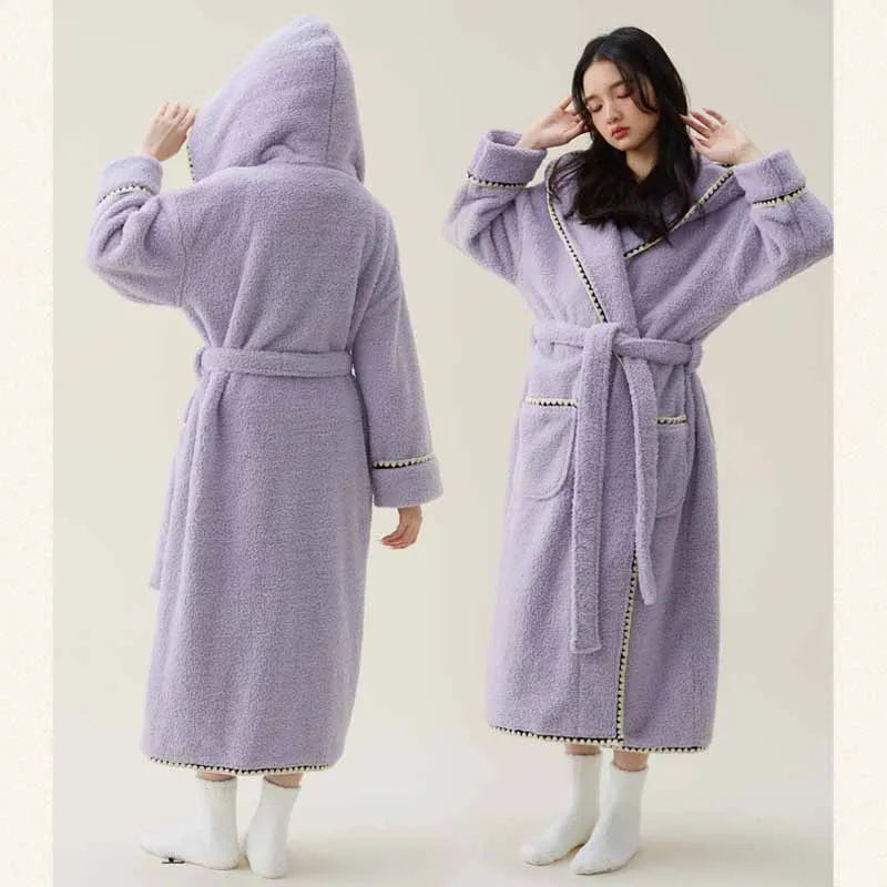 Peignoir Polaire Femme Chaud Doux
