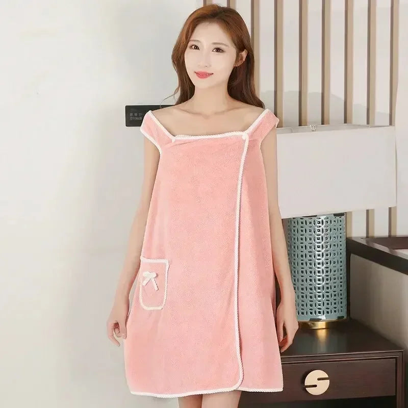 Peignoir de Bain Femme 2 en 1 Serviette