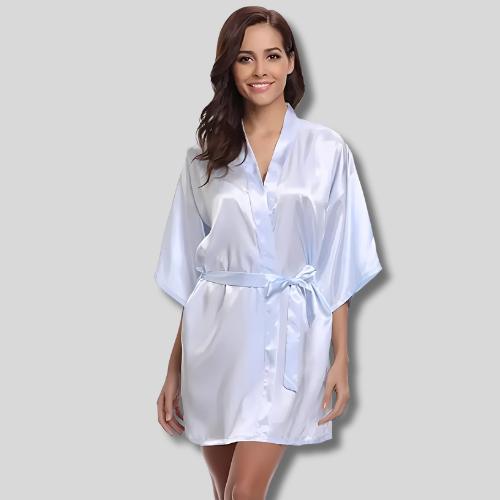 Peignoir Court Satin Femme