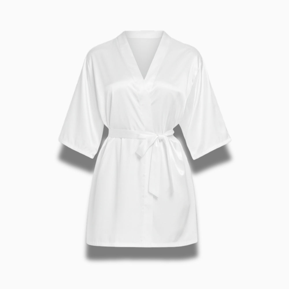 Peignoir Court Satin Femme