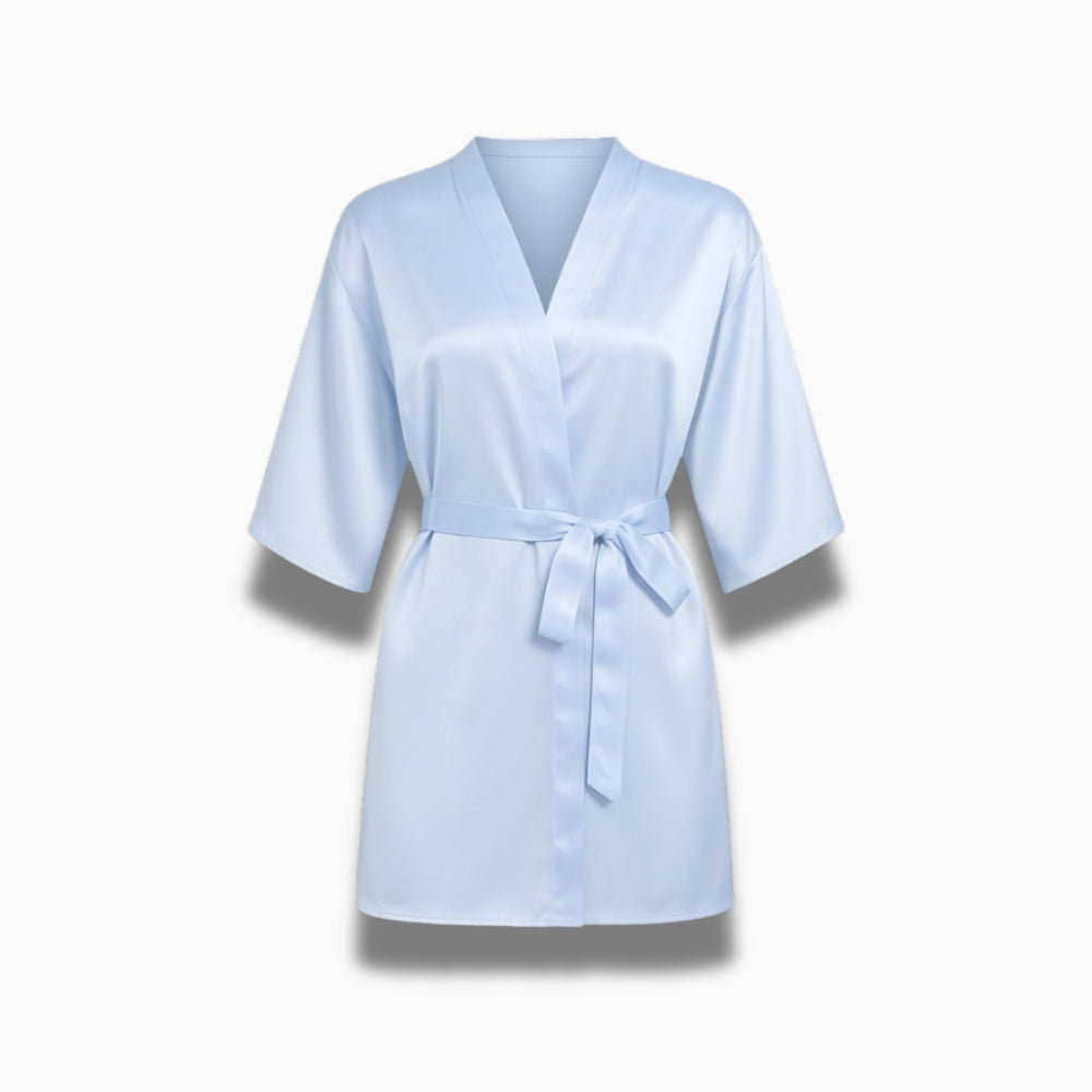 Peignoir Court Satin Femme