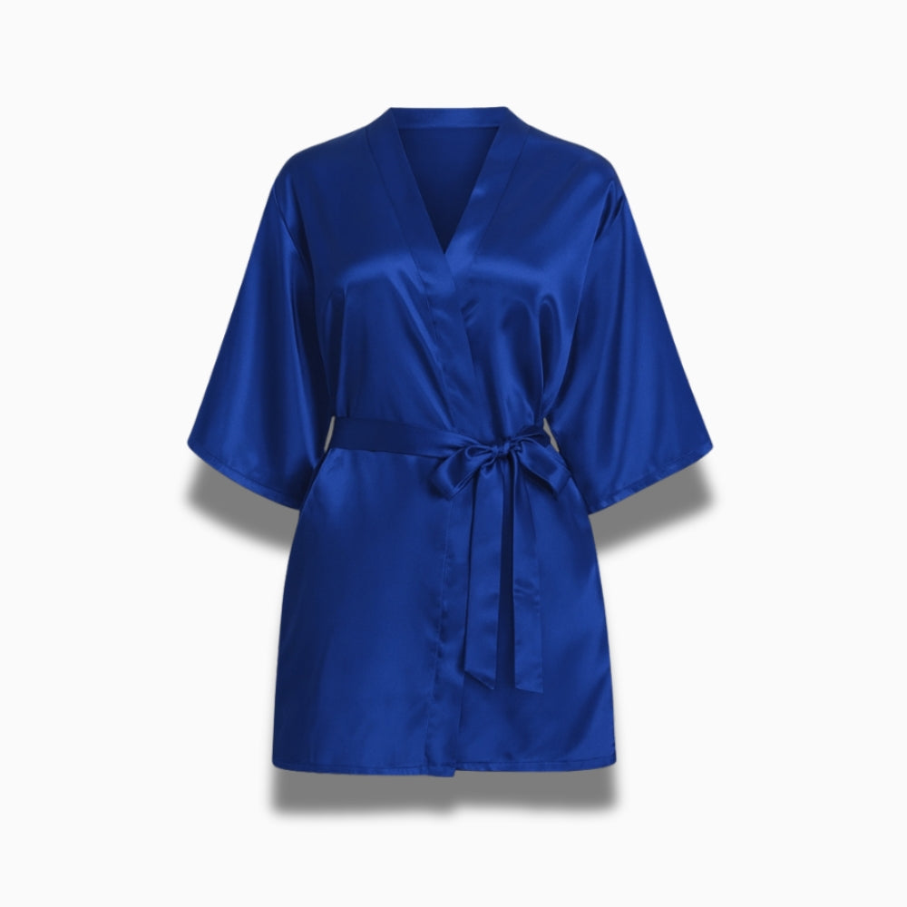 Peignoir Court Satin Femme