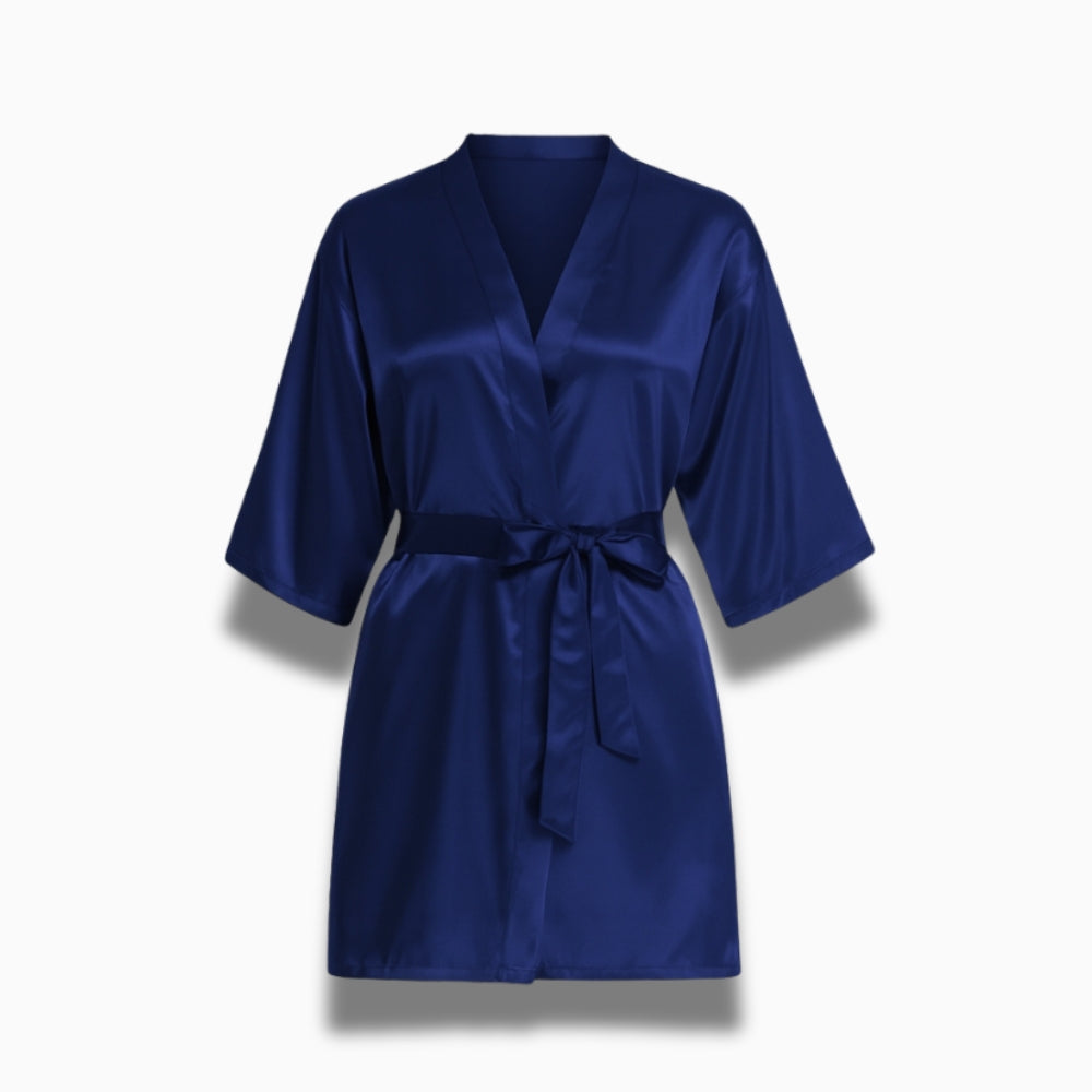 Peignoir Court Satin Femme