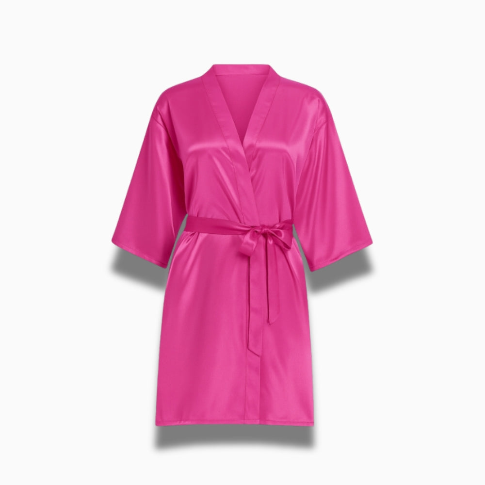 Peignoir Court Satin Femme