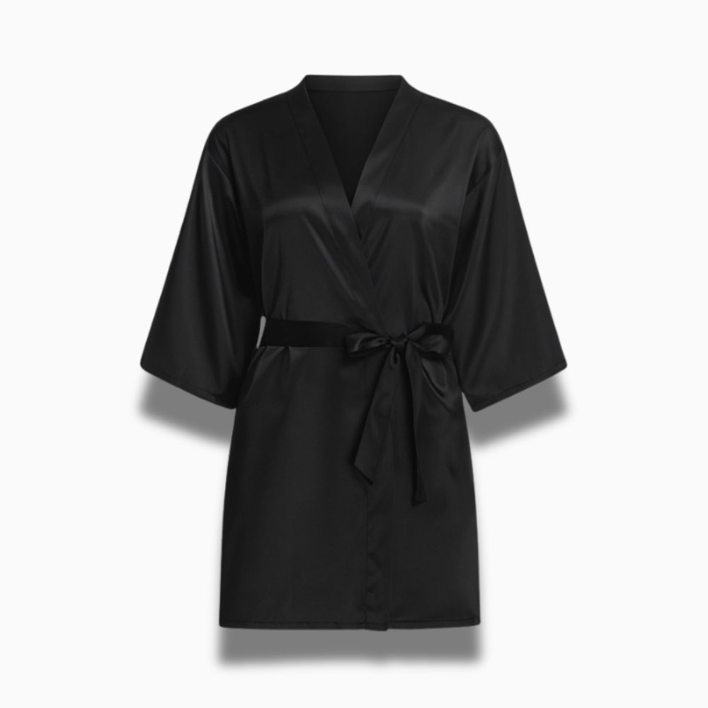 Peignoir Court Satin Femme