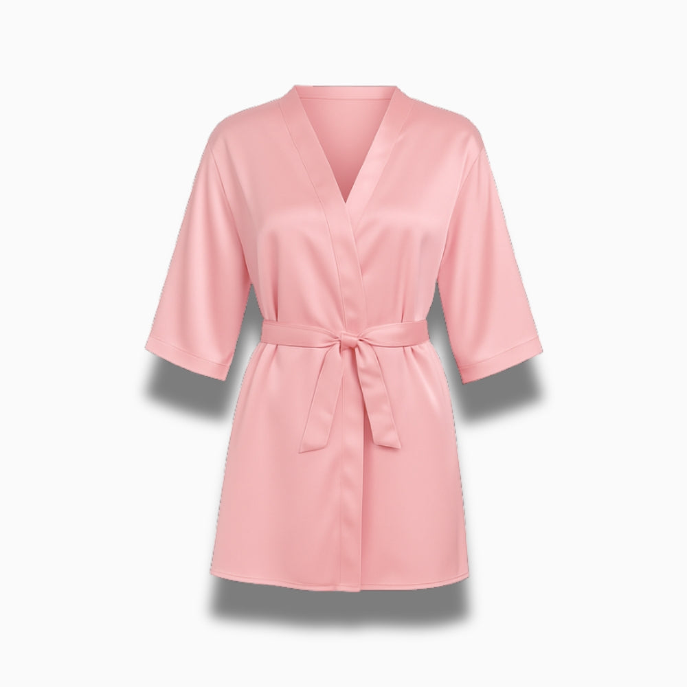 Peignoir Court Satin Femme