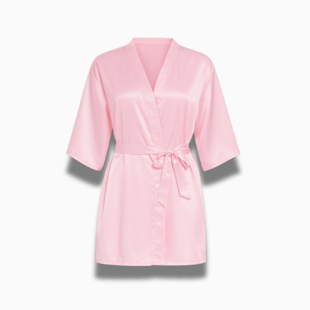 Peignoir Court Satin Femme