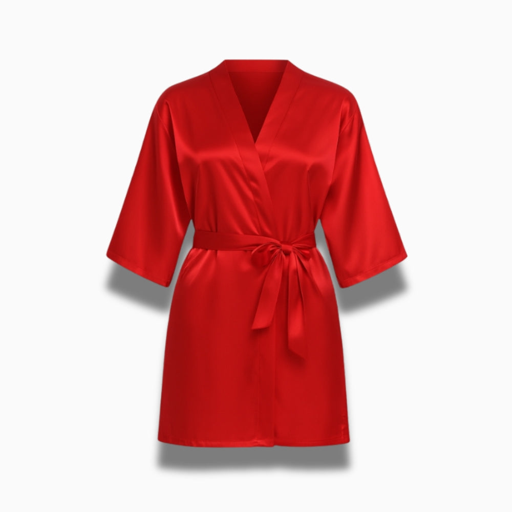 Peignoir Court Satin Femme