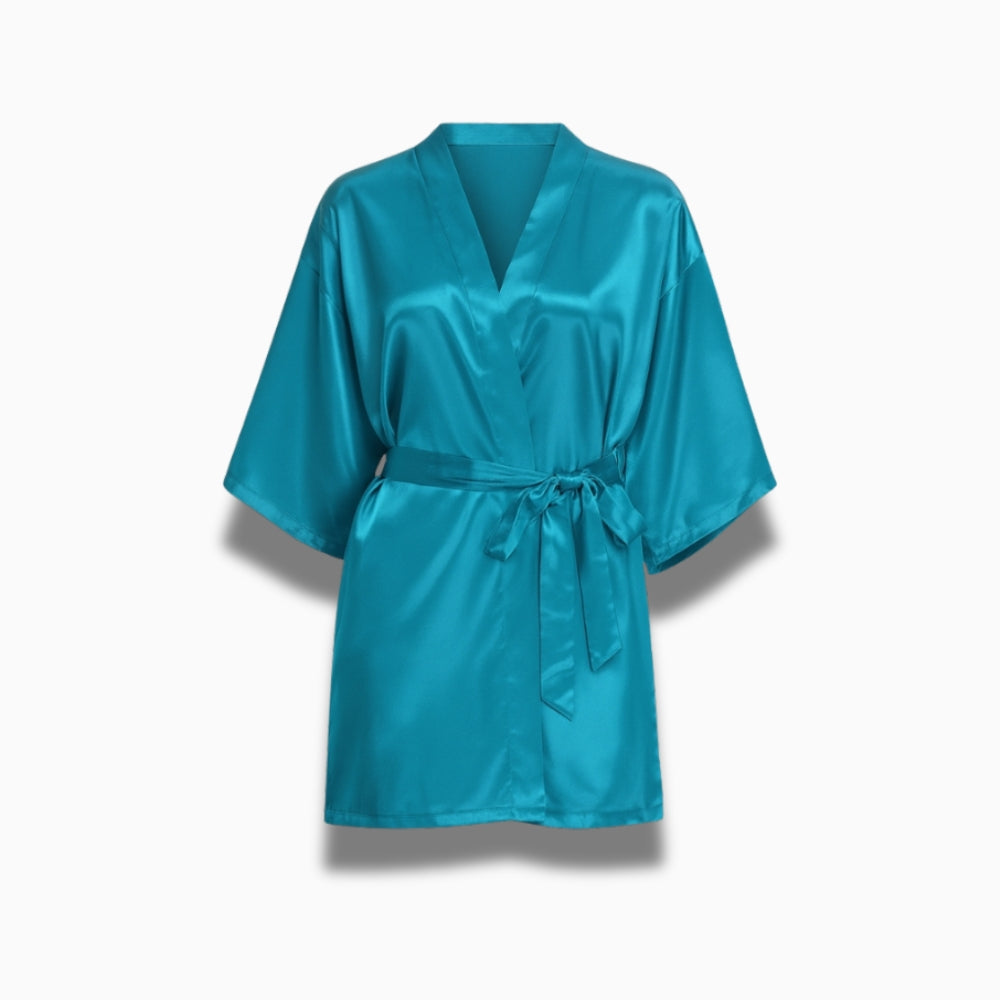 Peignoir Court Satin Femme