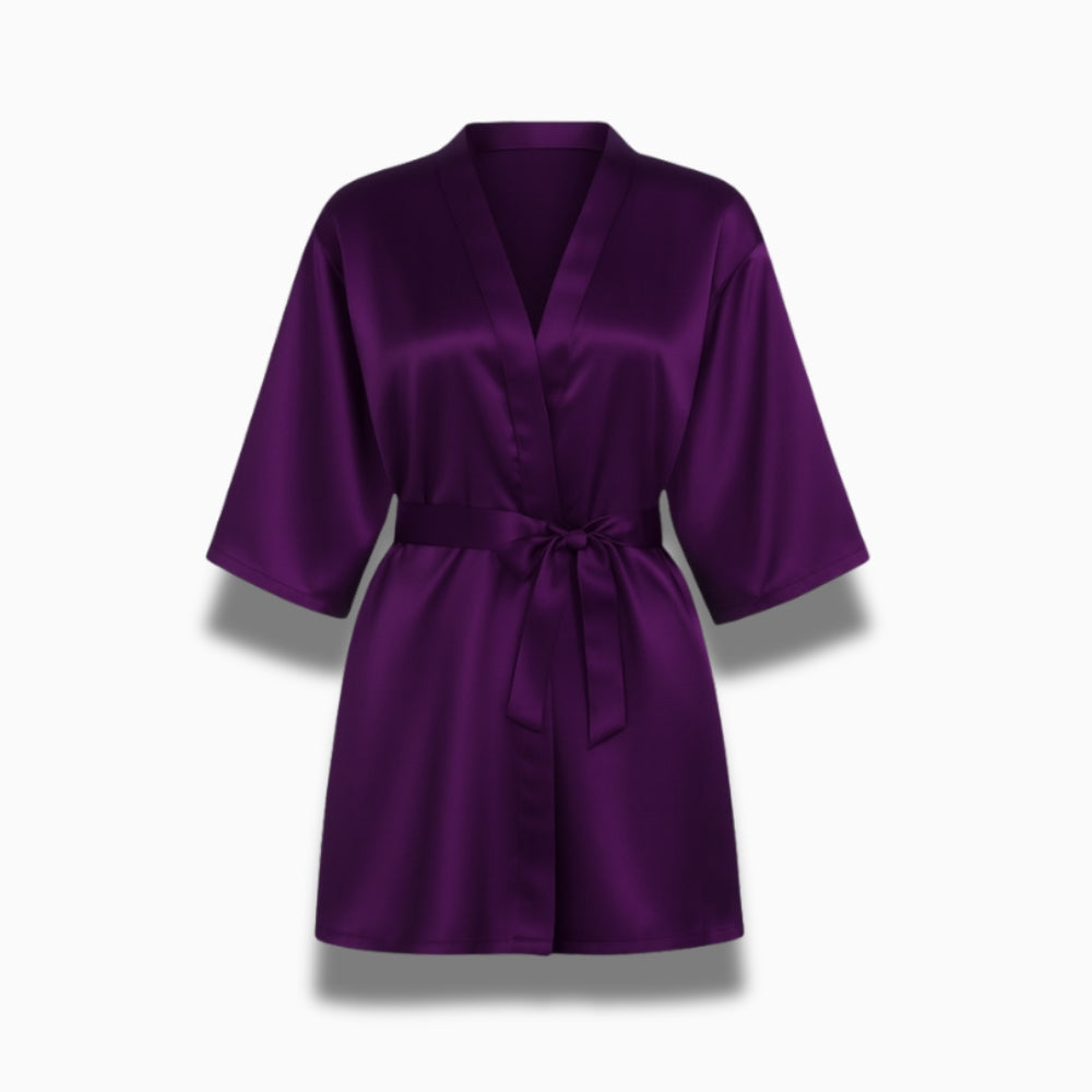 Peignoir Court Satin Femme