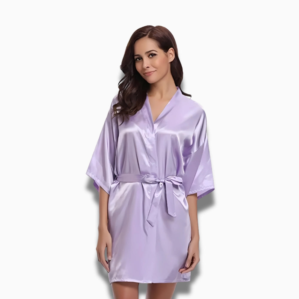 Peignoir Court Satin Femme